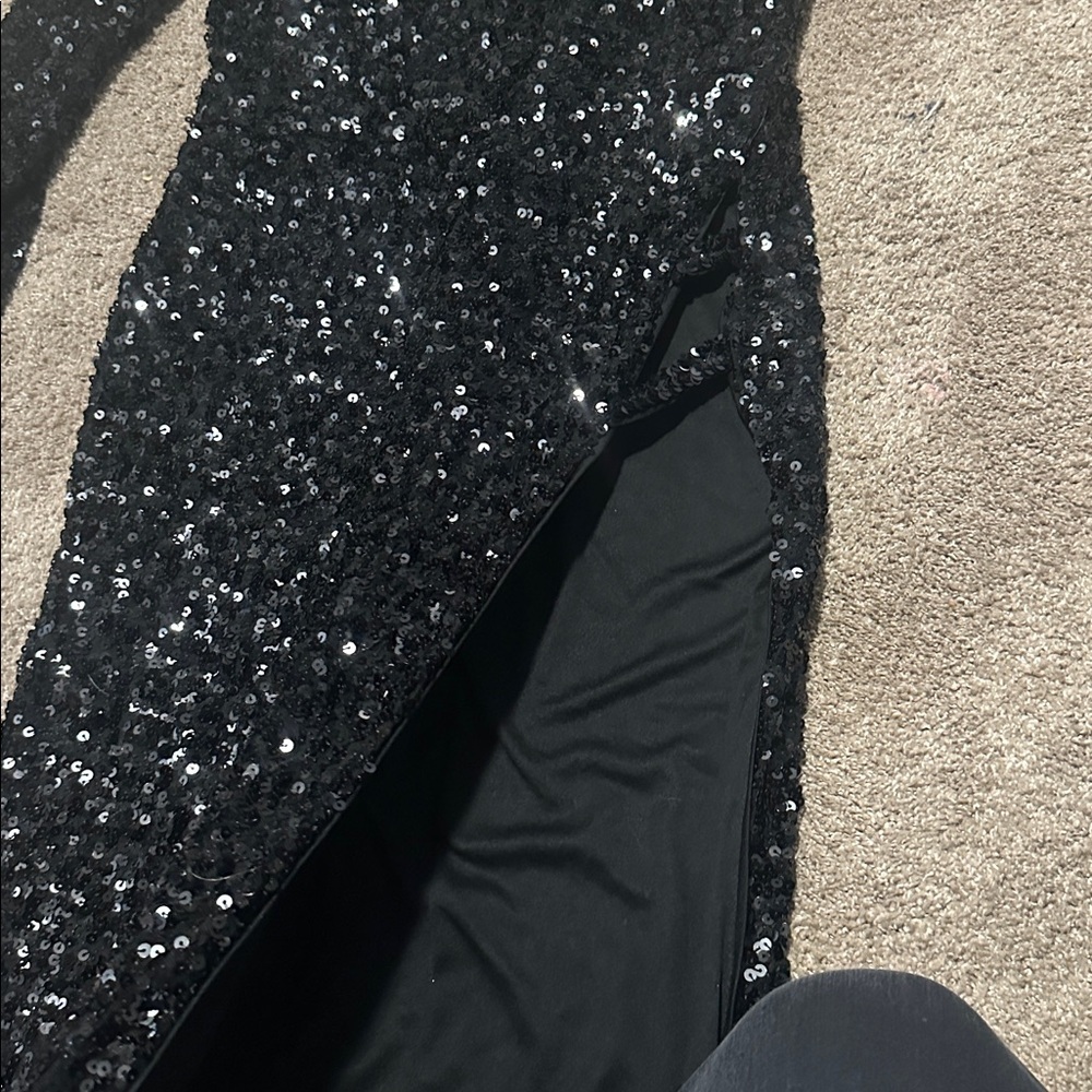 Fashion Nova Black One Shoulder Sequin Dress - Picture 5 of 6